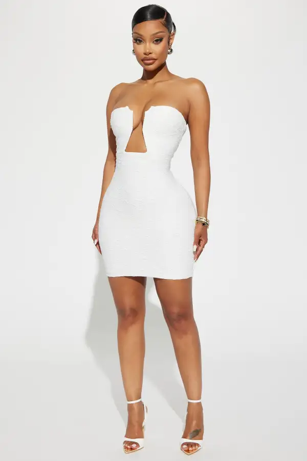 Never Exposed Mini Dress - White