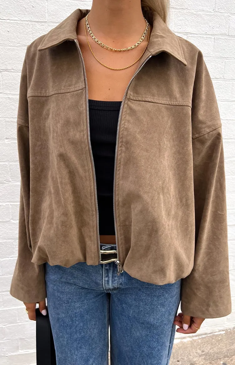 Bomber Suedette Bubble Jacket