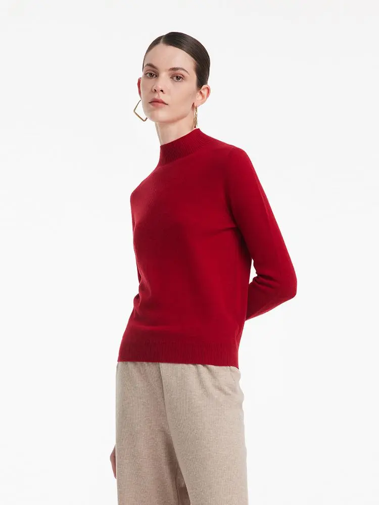 Cashmere Mock Neck Women Sweater