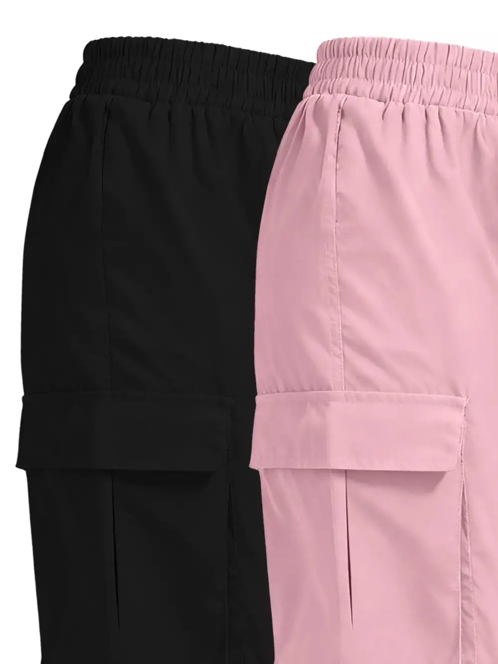 Piece Elastic Waist Cargo Pants