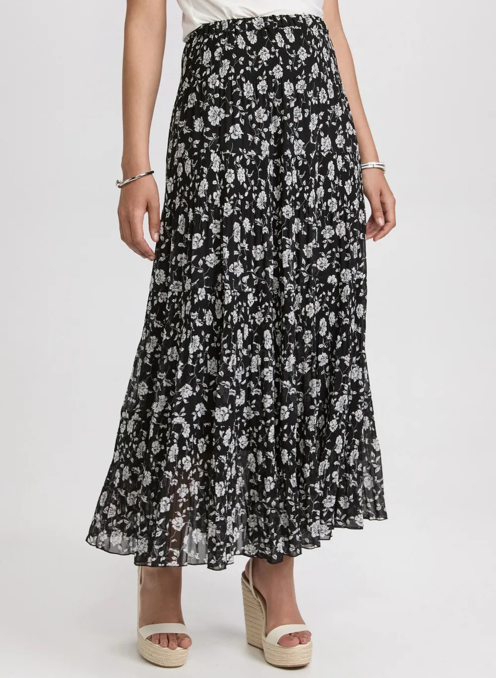 Floral Print Flowy A-Line Skirt
