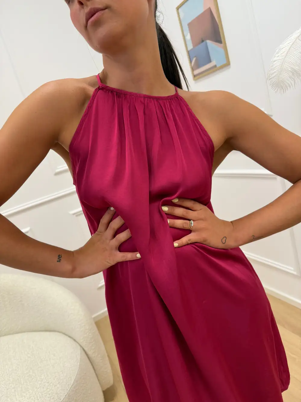 Cottage a Line Strappy Viscose Dress