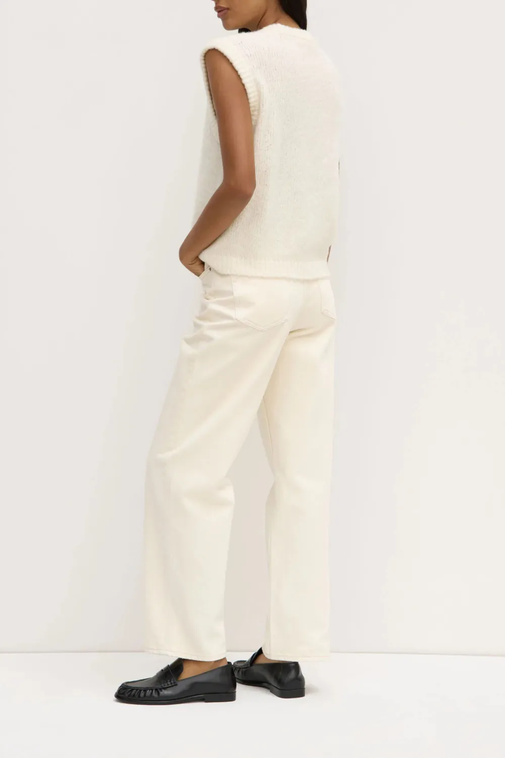 Camel Wool Ribbed Border Vest