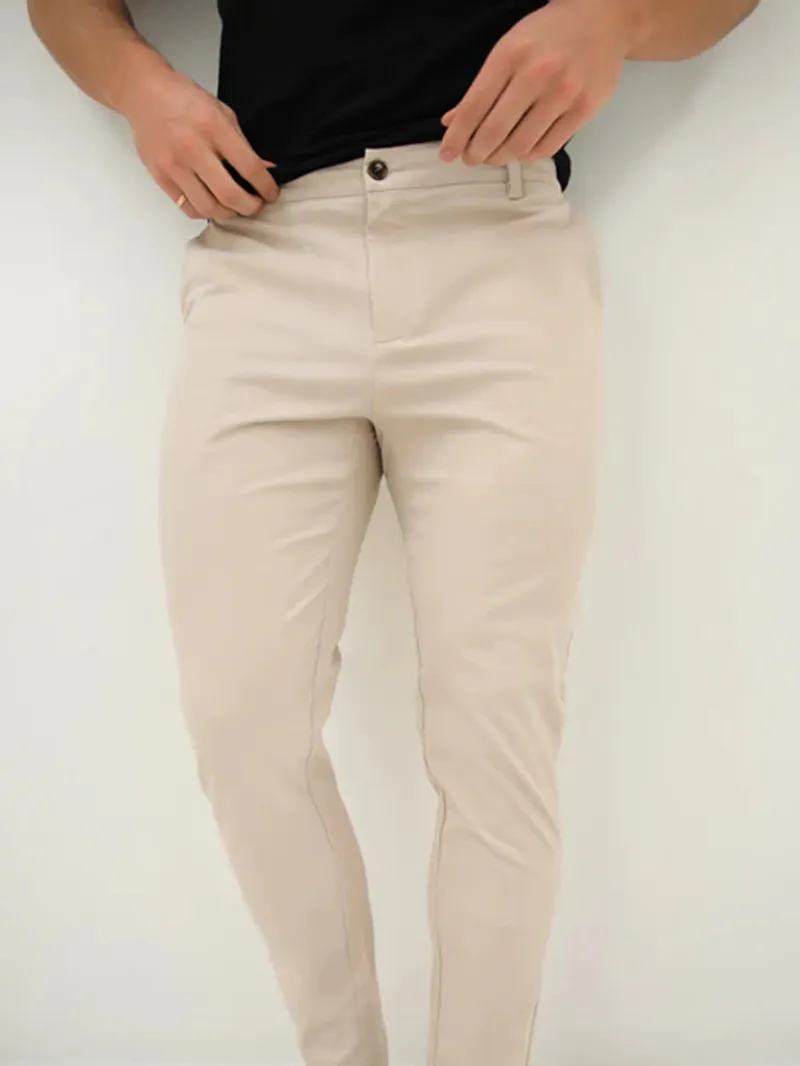 Khaki Stretch Twill Men's Pants