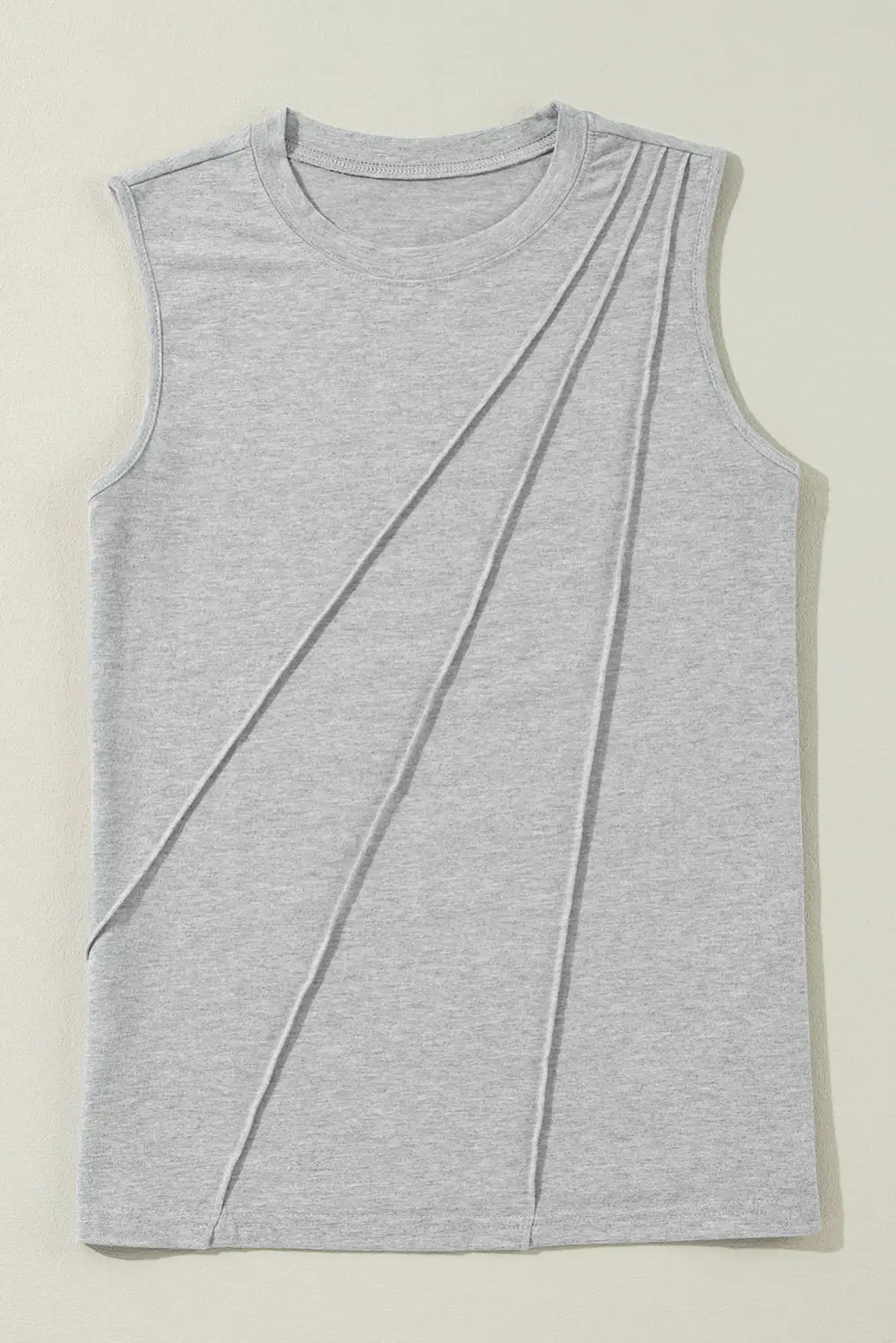 Everyday Crew Neck Pleated Tank Top