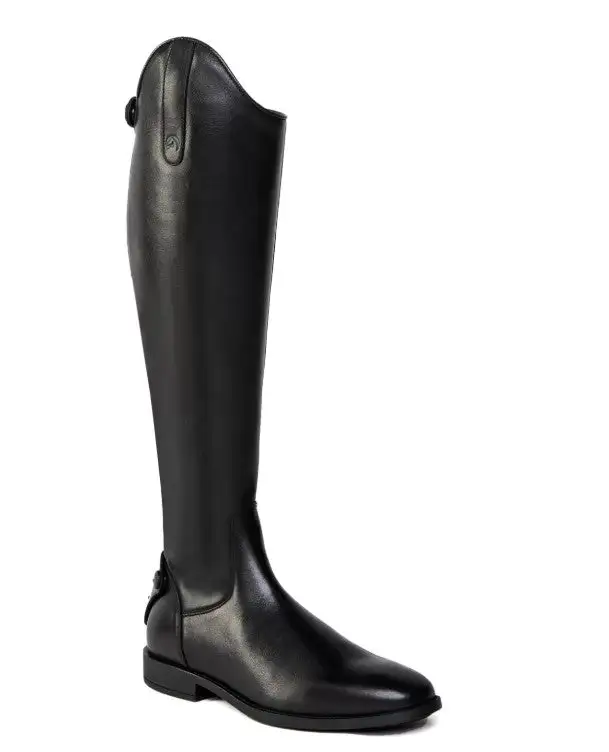 Polished Zip Leather Riding Boots