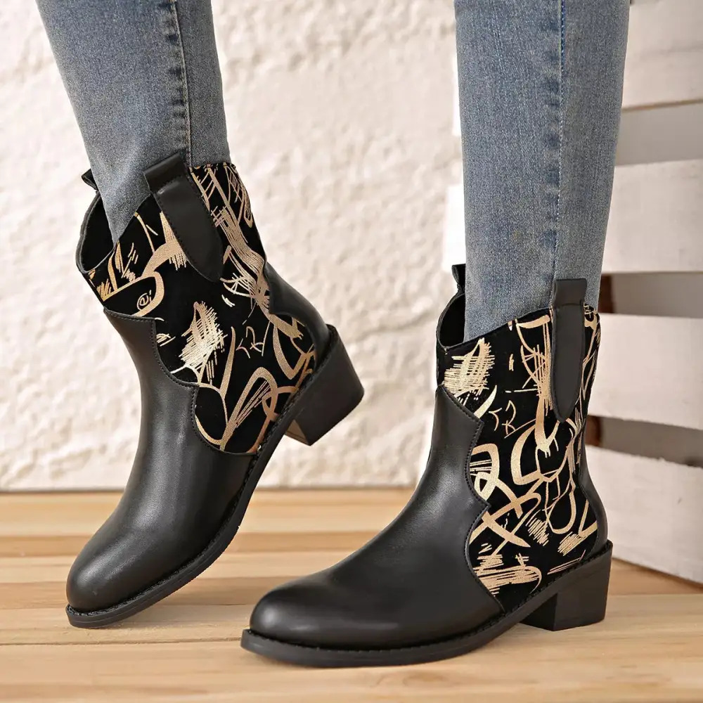 Classic Pointed Toe Block Heel Boots