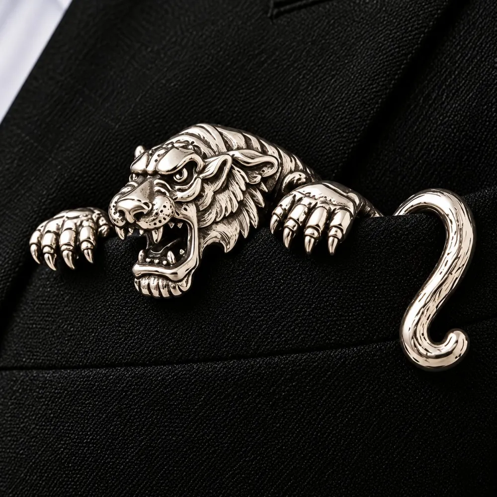 🌟 Luxury Sculpted Animal Brooch – Premium Statement Piece for Suits & Blazers