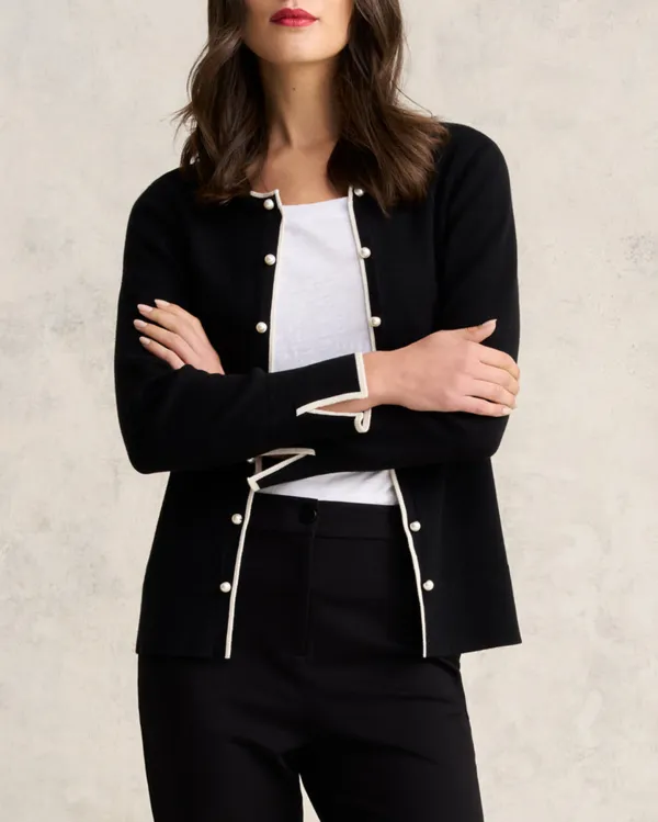 Contrast Rib Cardigan