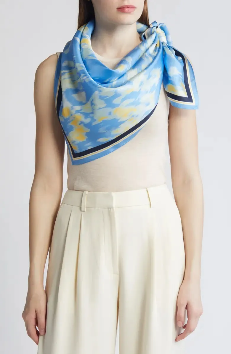 PRINTED SLIK SQUARE SCARF