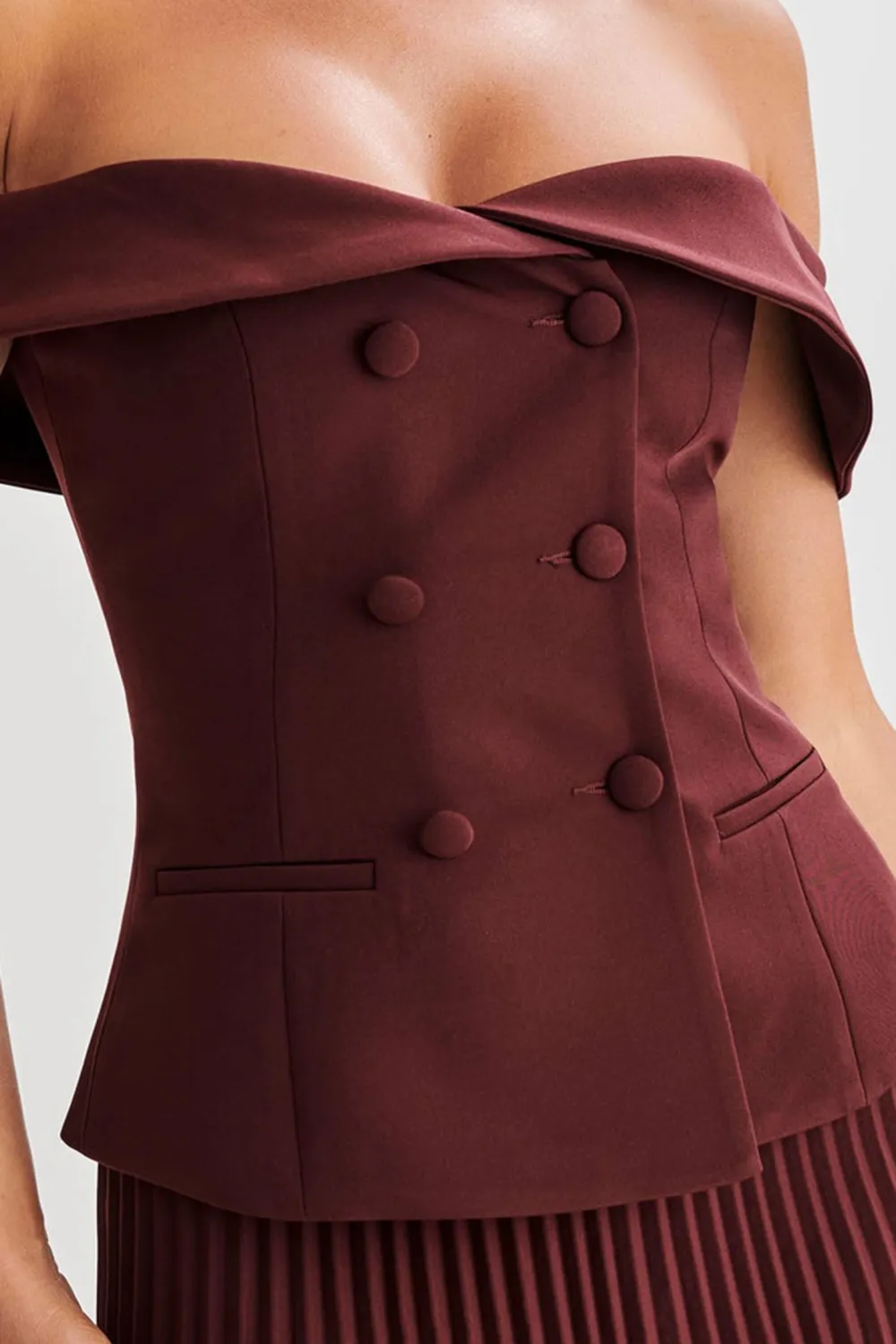 Strapless Suiting Top