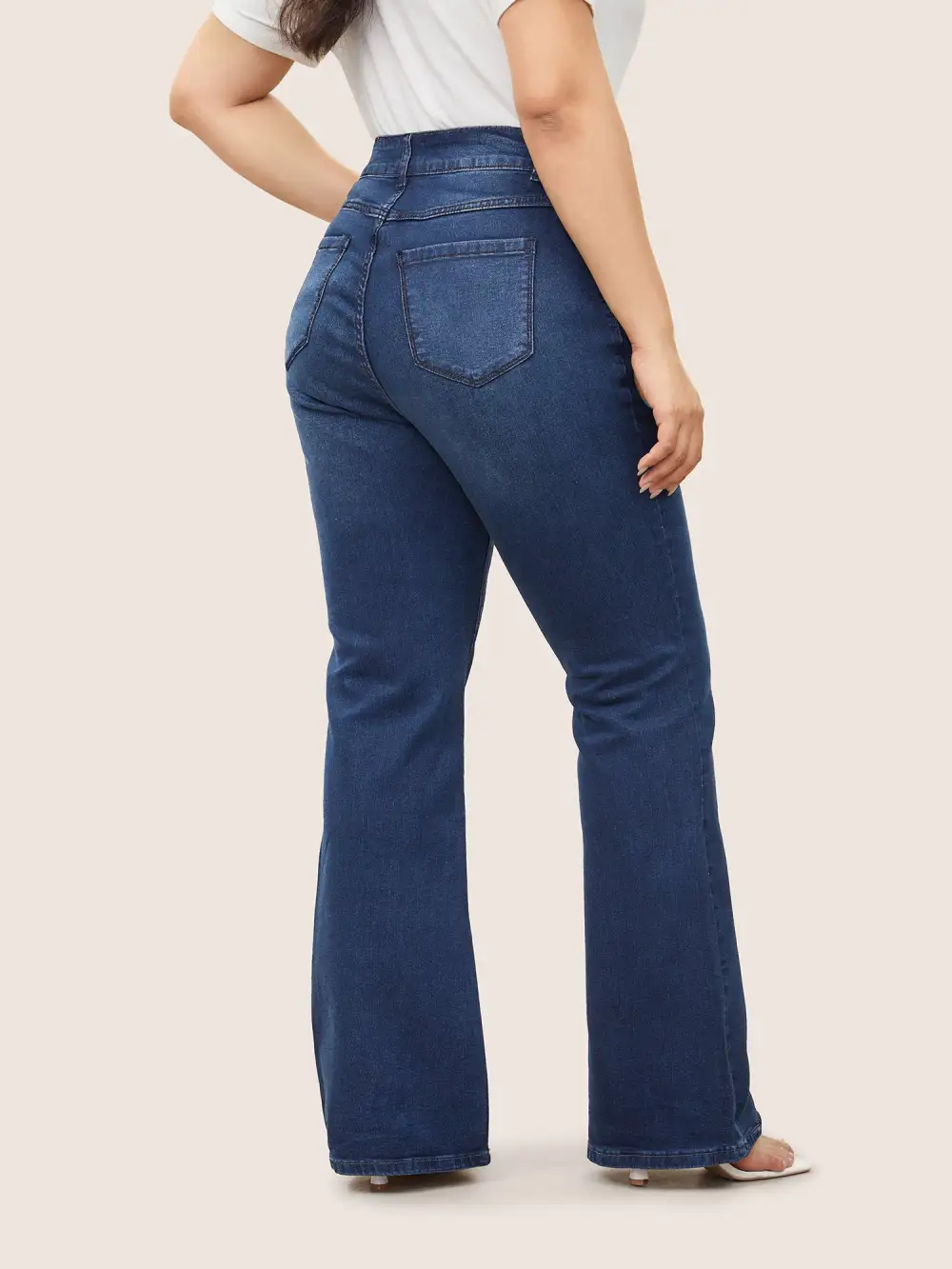 Bootcut Very Stretchy Mid Rise Medium Wash Sculpt Waist Jeans