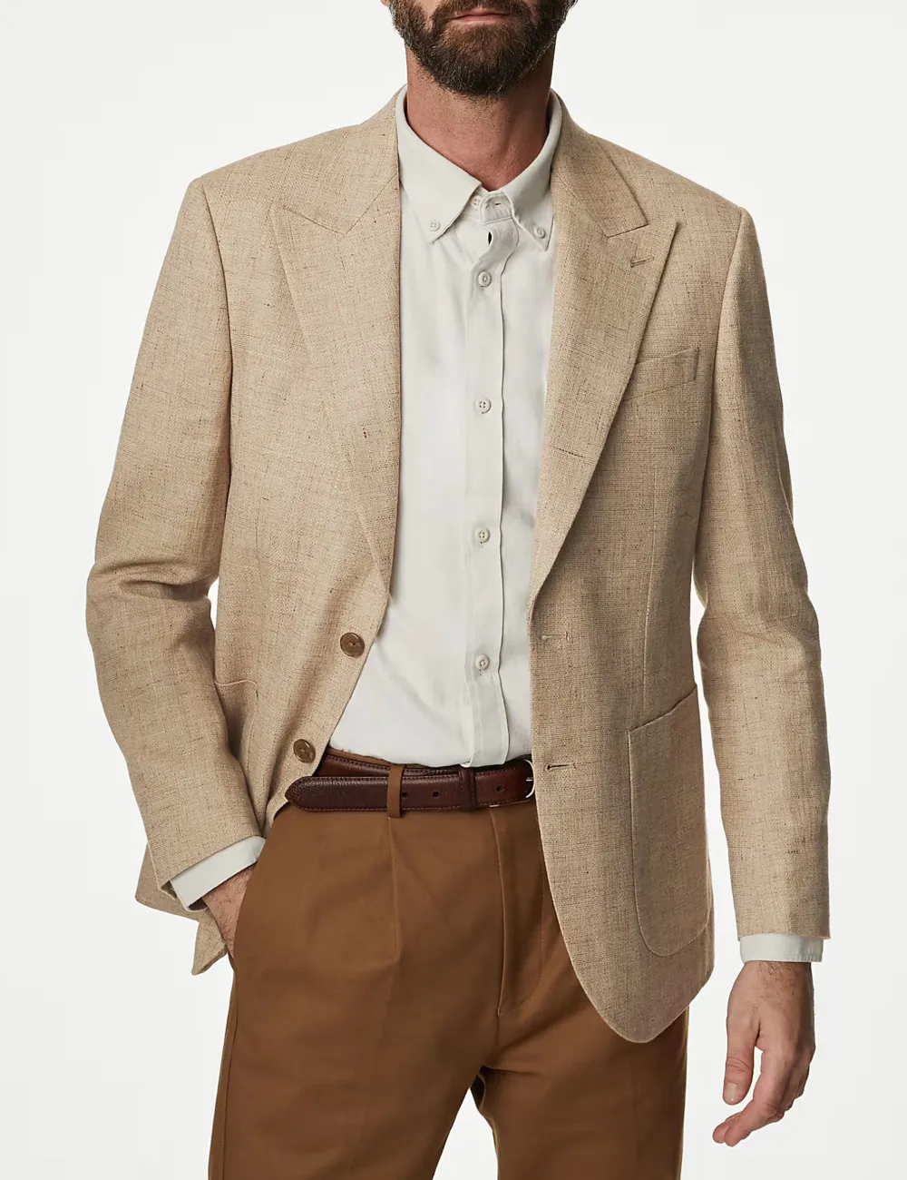 Linen Blend Textured Blazer