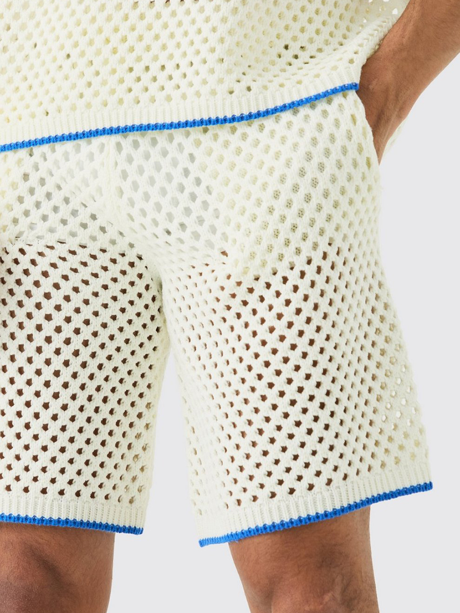 RELAXED OPEN STITCH TIPPED KNITTED SHORTS