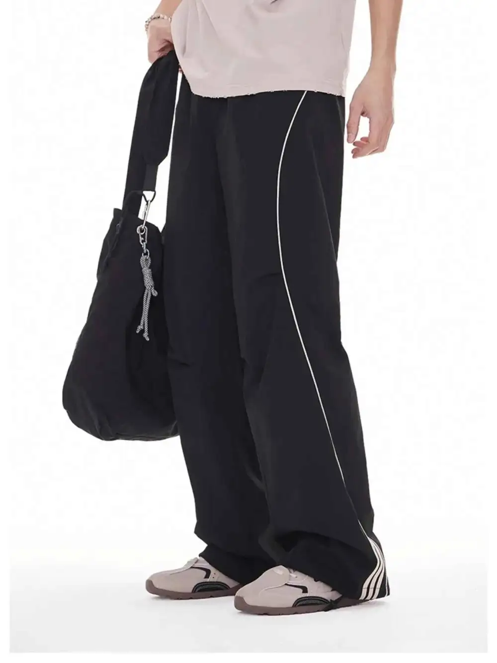 Stripe Wide Leg Cargo Pants