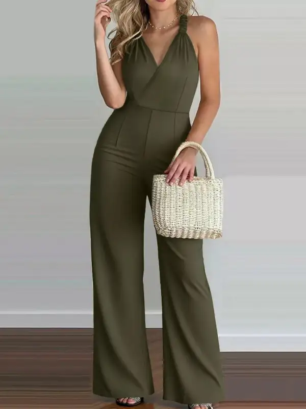 Classic Smocked Wide Leg Jumpsuit