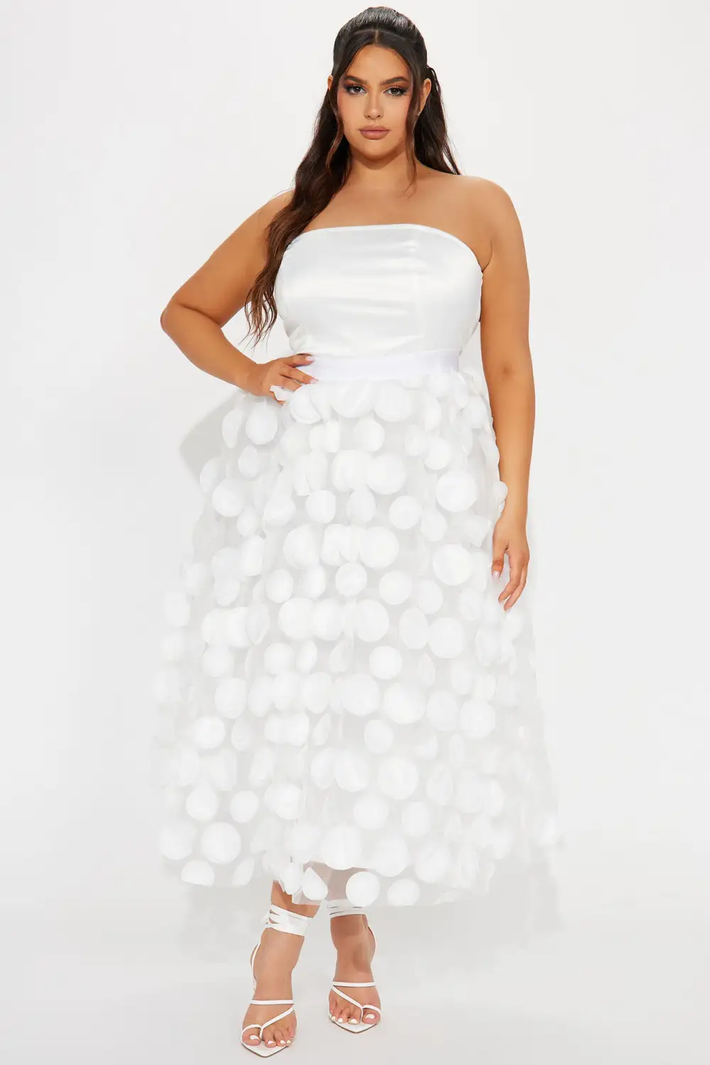 Tina Tulle Midi Dress - White