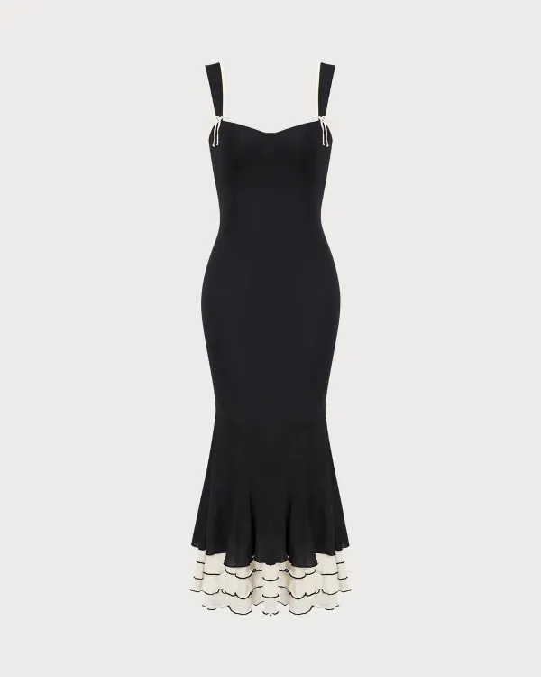 Sweetheart Black Neckline Dress