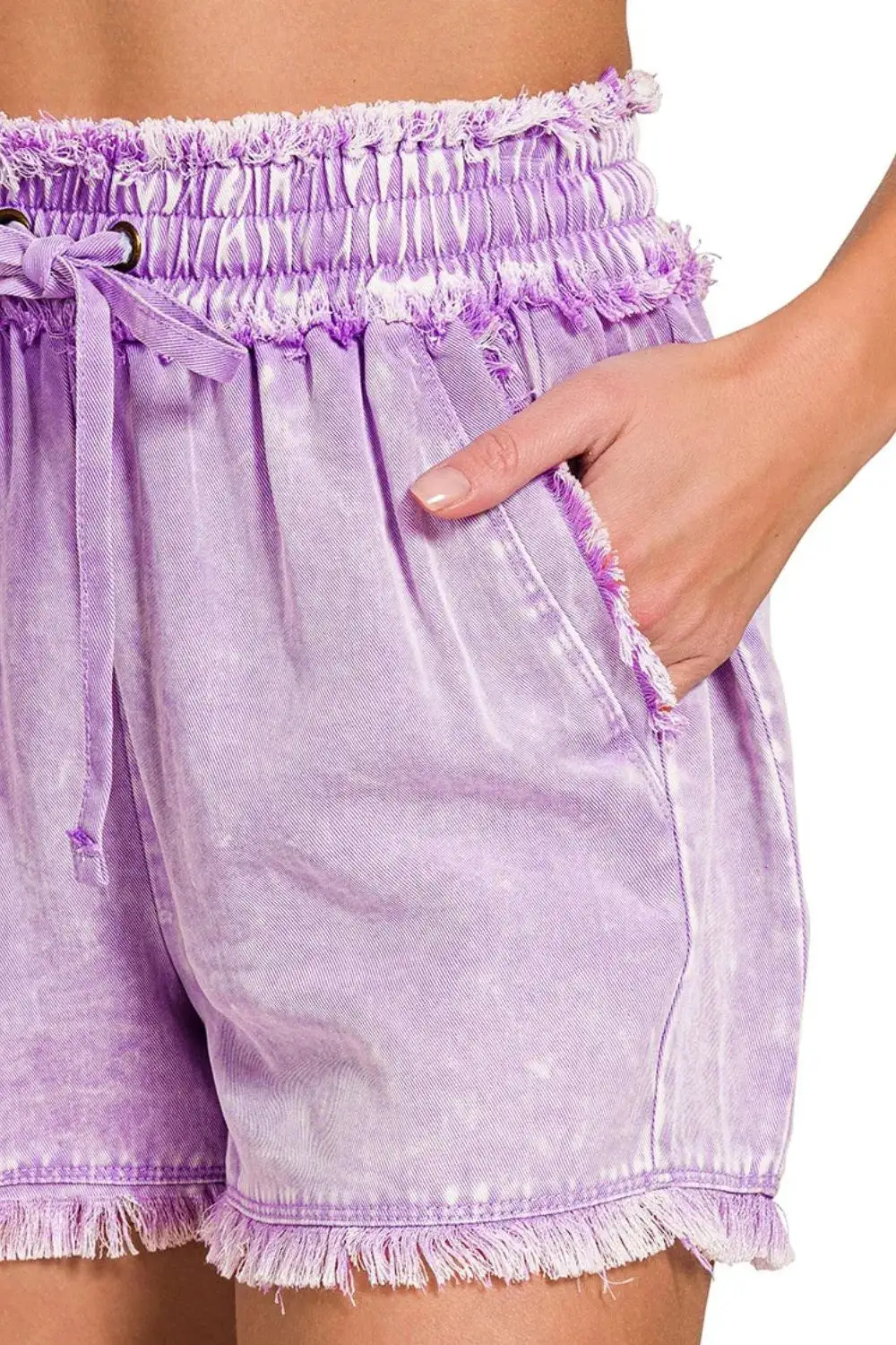 Everyday Frayed Hem Washed Shorts