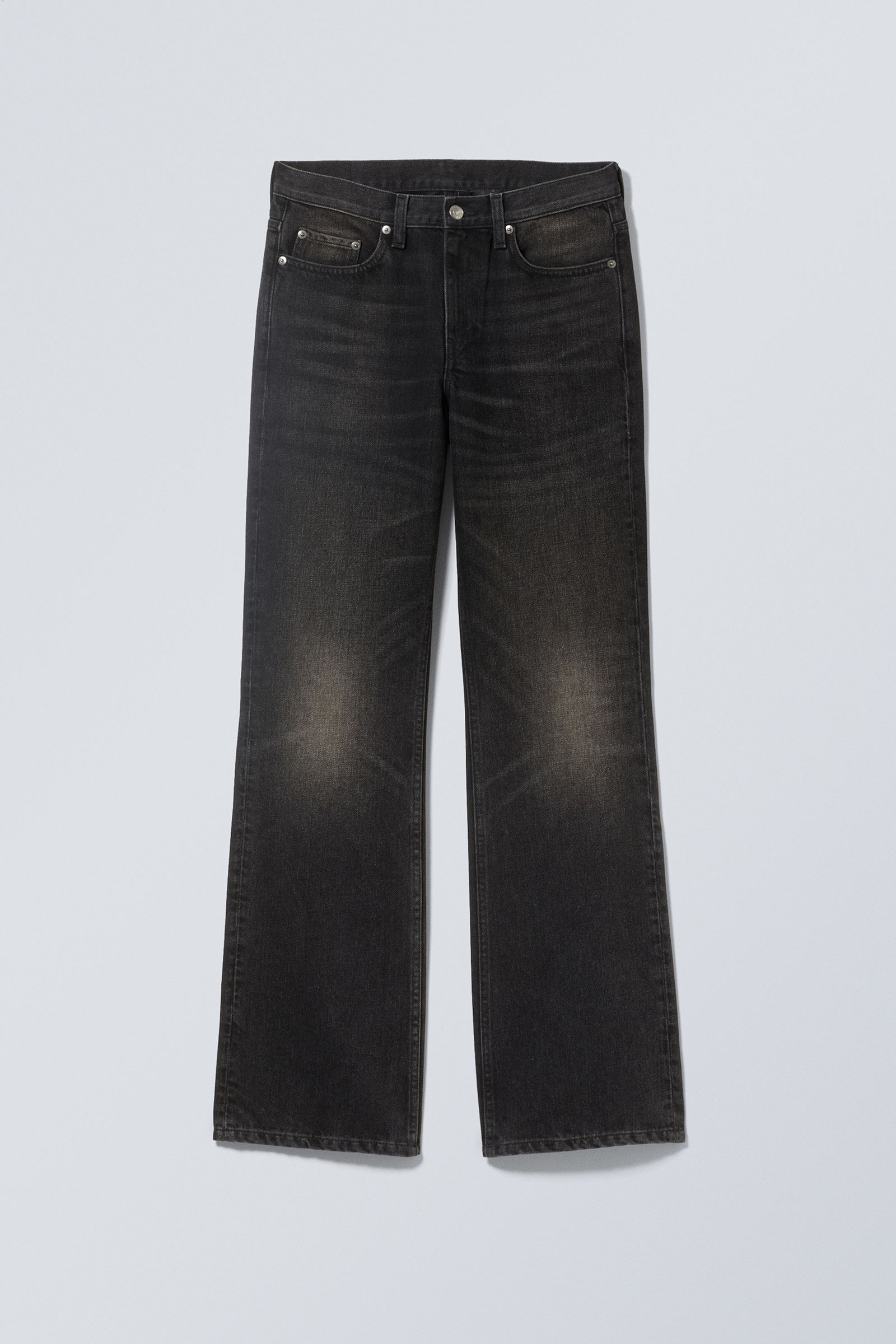 Pocketed Mid Waist Bootcut Jeans