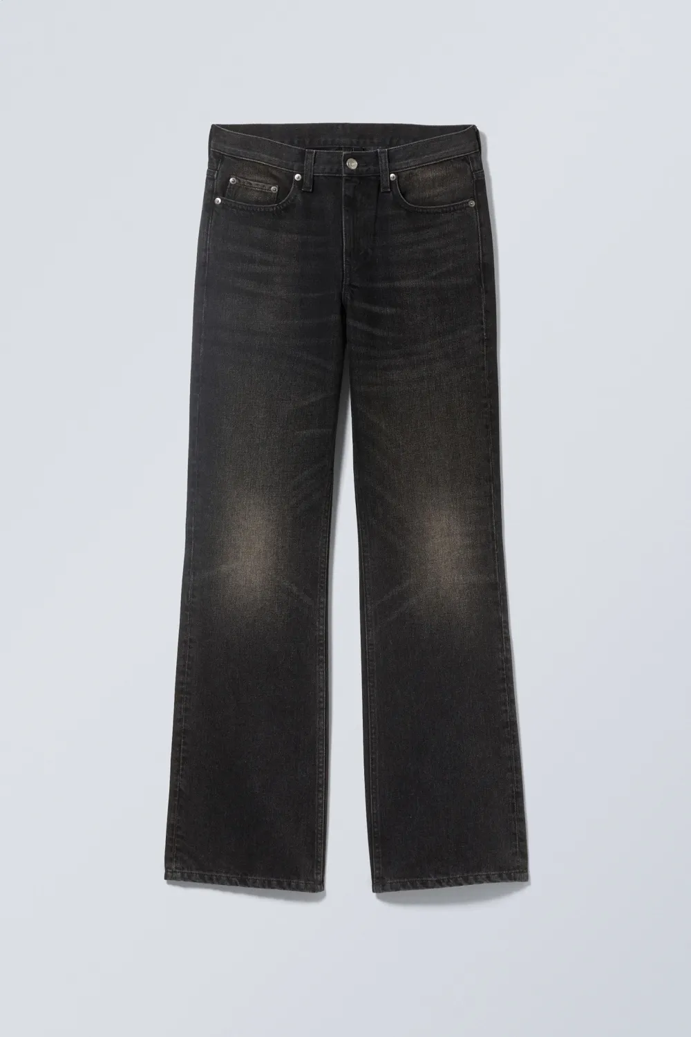 Pocketed Mid Waist Bootcut Jeans