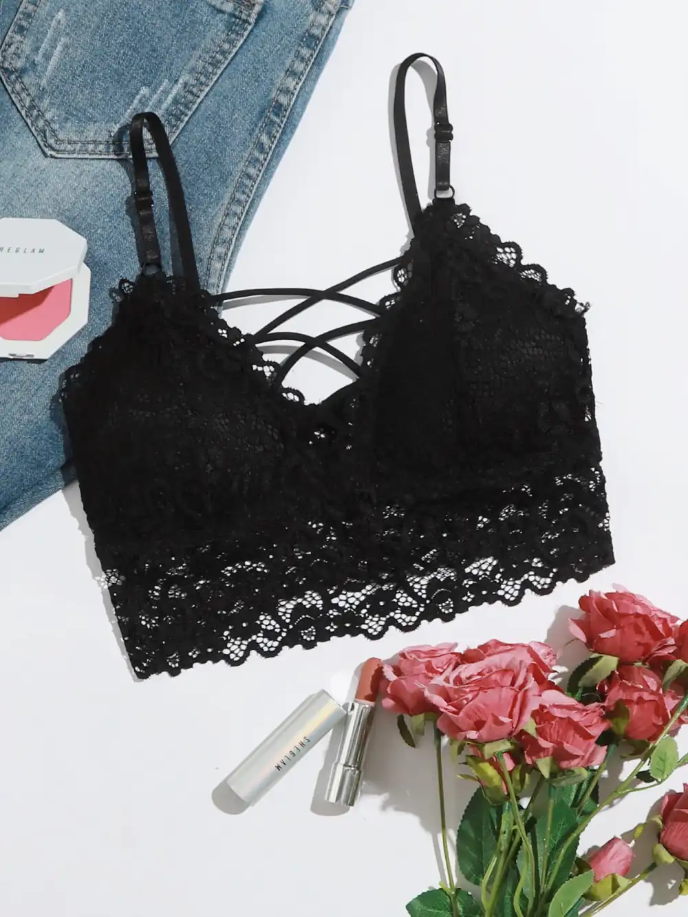 Lace Lattice Front Bralette