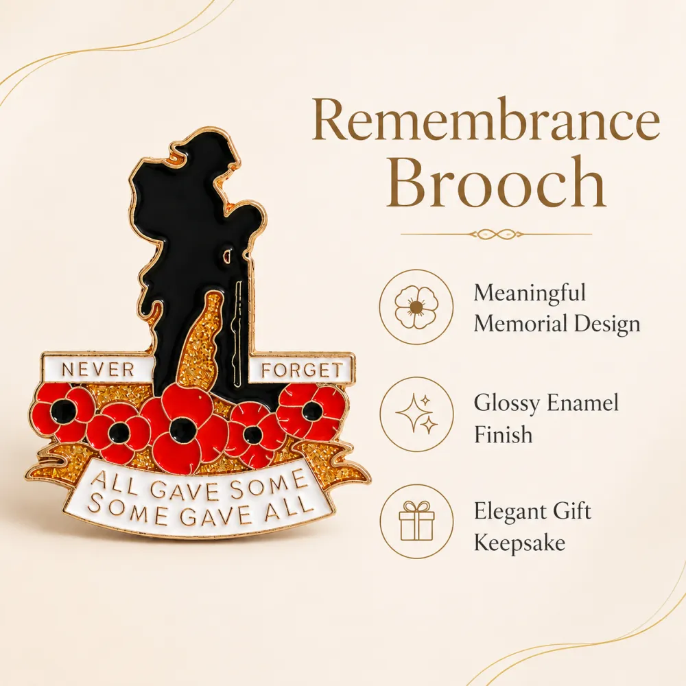 US/EU Cross-border Hot Poppy Flower Brooch British Legion Soldier Denim Backpack Collar Clip Badge Accessories Wholesale