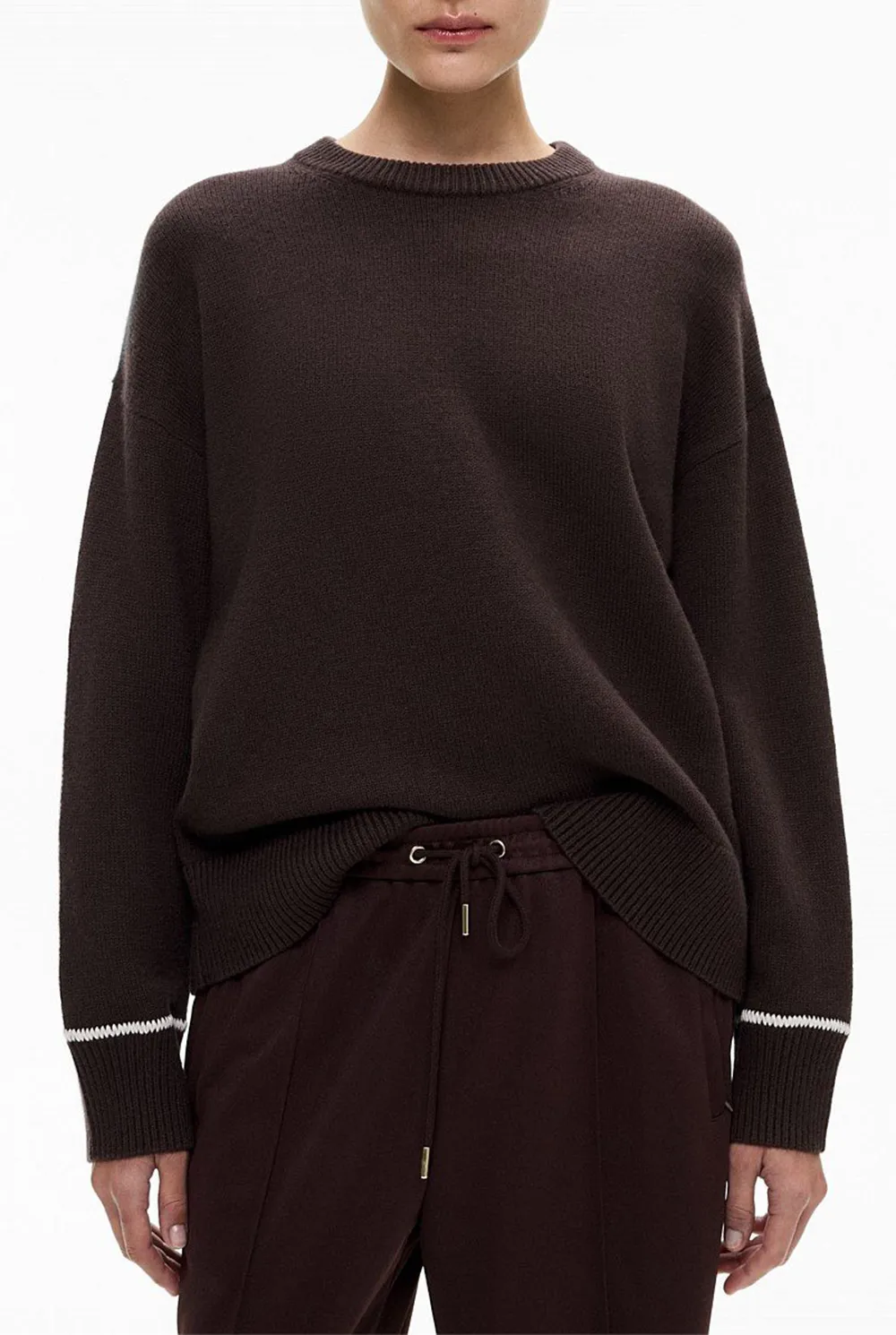 Ivory Ribbed Knit Sweater