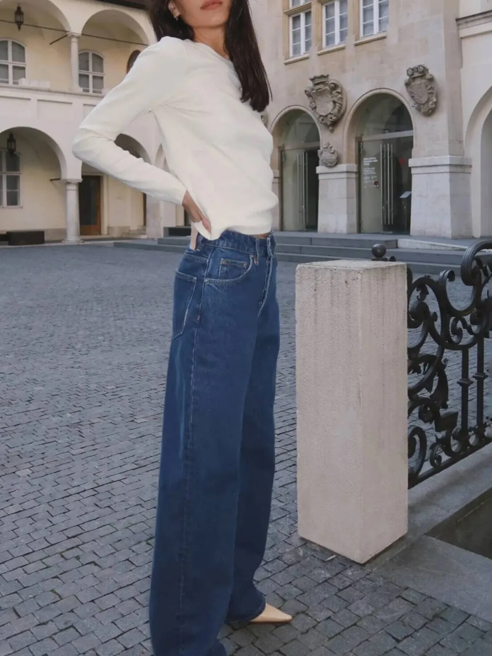 Mid-Waist Straight Jeans