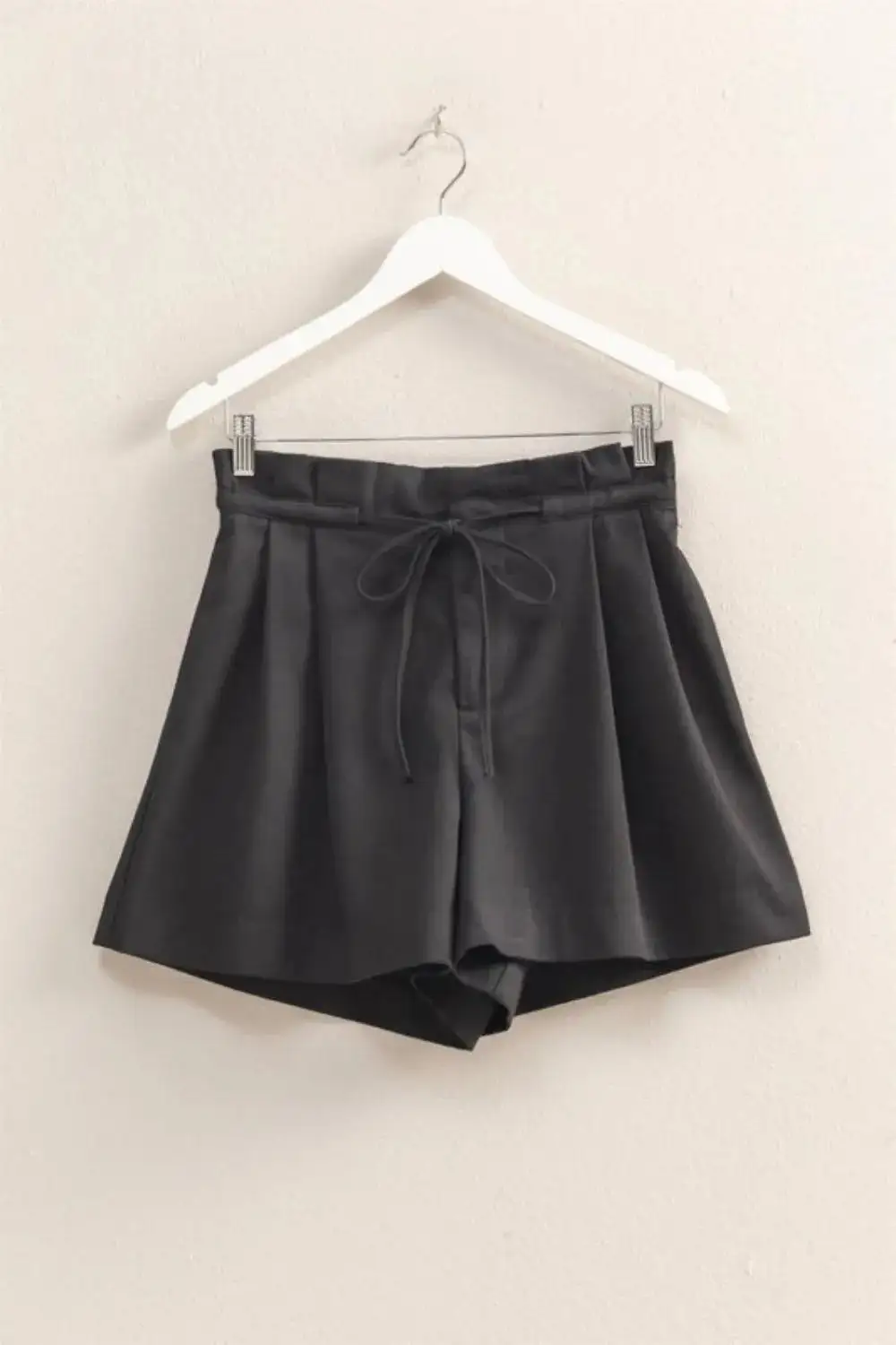 Everyday High Waisted Washed Twill Paperbag Shorts