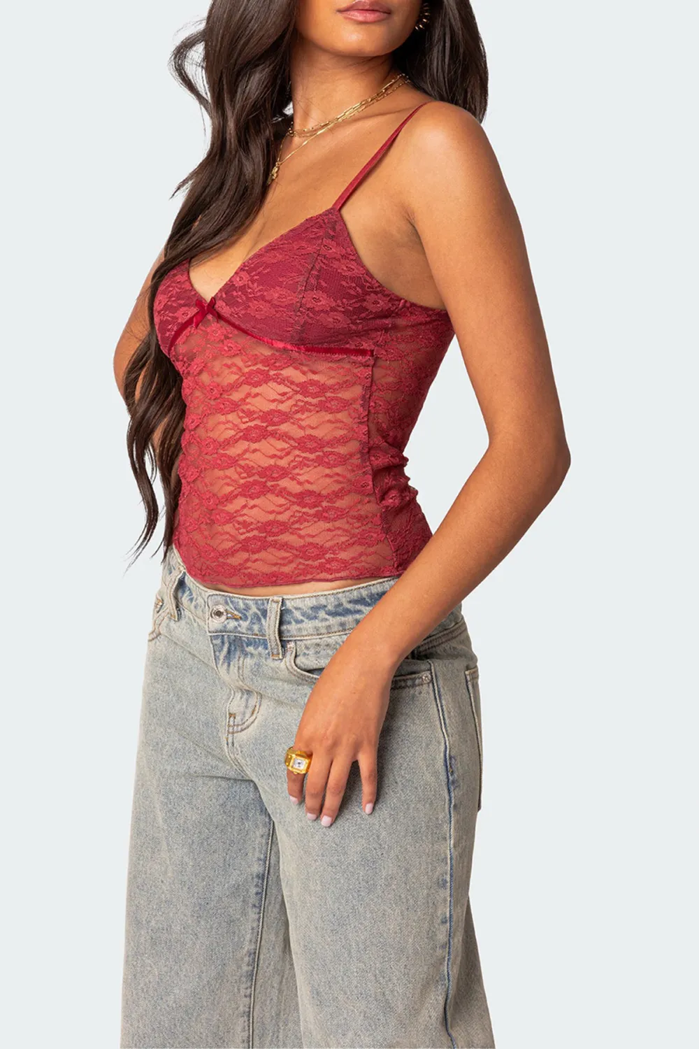 Sexy See-Through Lace Tank Top