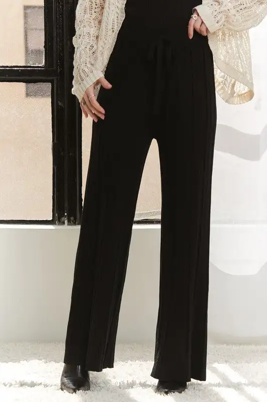 Wide Leg Knit Trousers