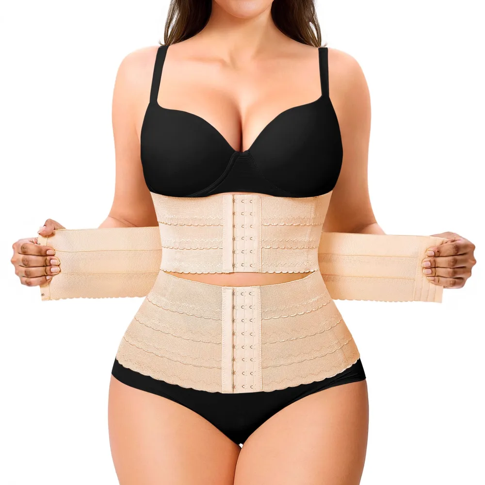 Women's Waist Trainer Belt Multi-Layer Hook-and-Eye Adjustable Waist Cincher Tummy Control Slimming Body Shaper