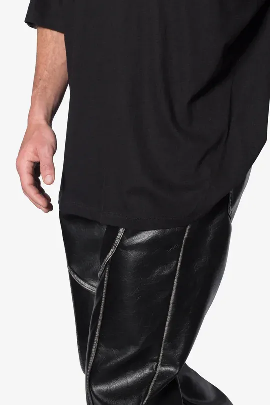 JET BLACK SHEER GAUZE T-SHIRT
