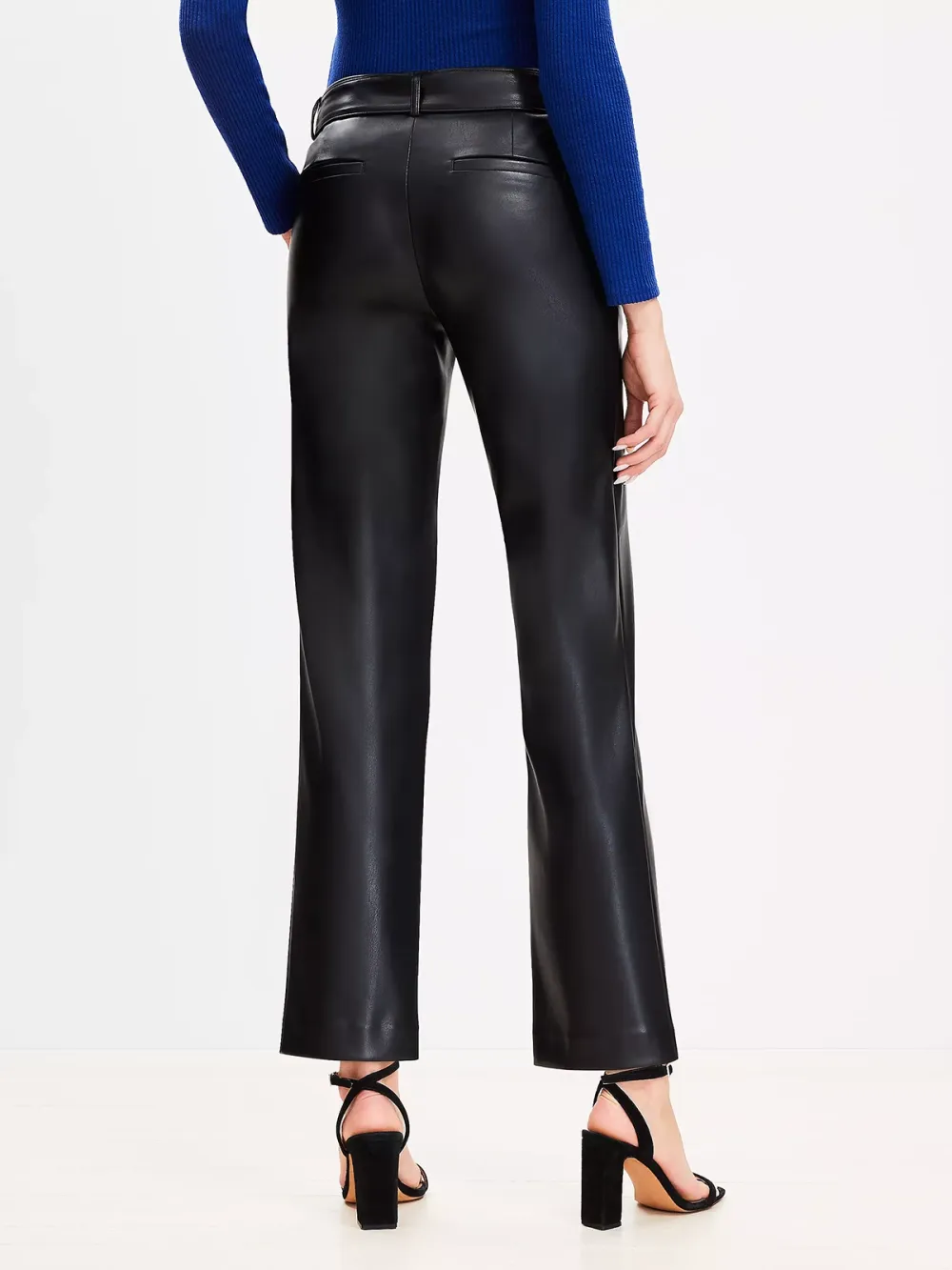 Belted Riviera Slim Pants In Faux Leather