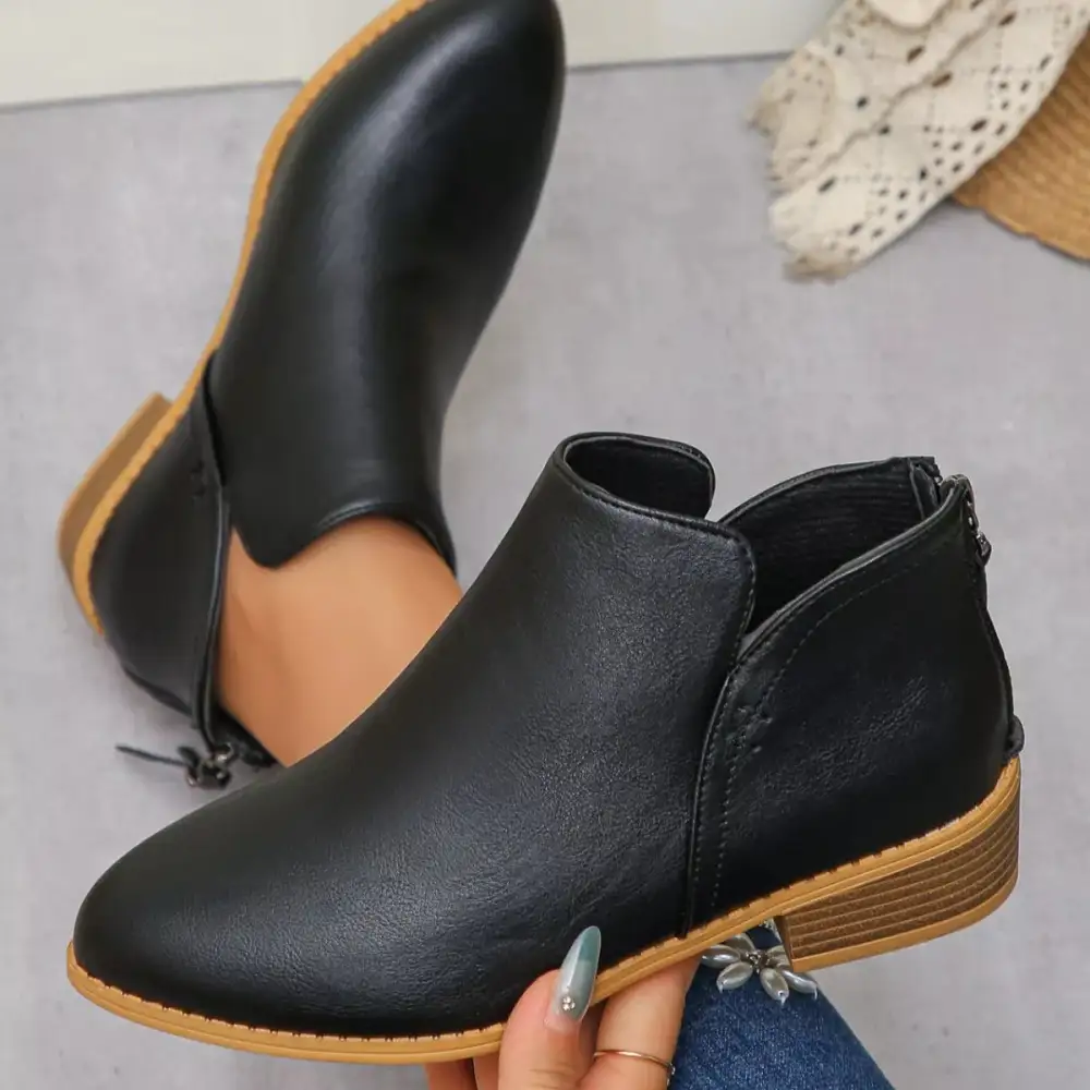 Versatile Pointed Toe Block Heel Boots