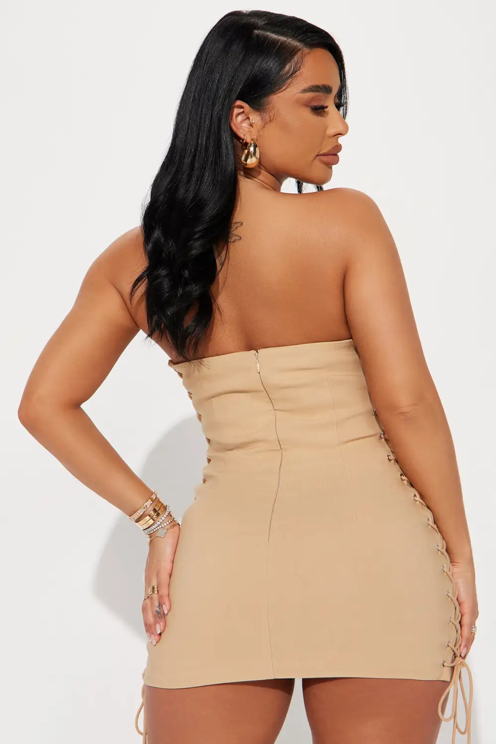 The Chella Mini Dress - Tan