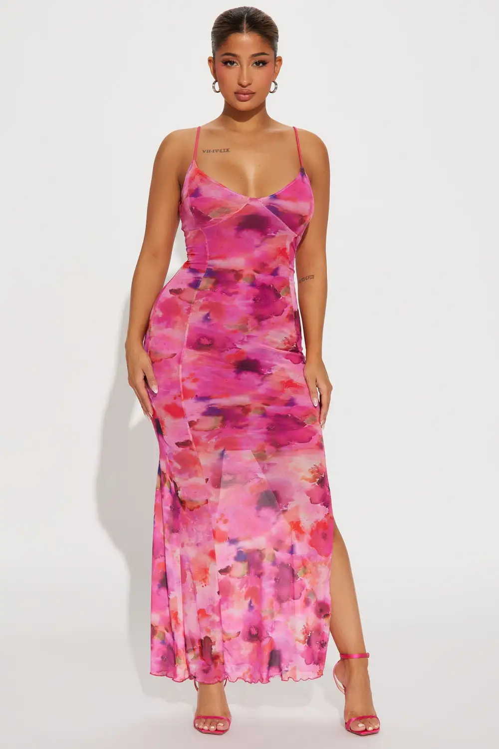 Analise Floral Maxi Dress - Pink/combo