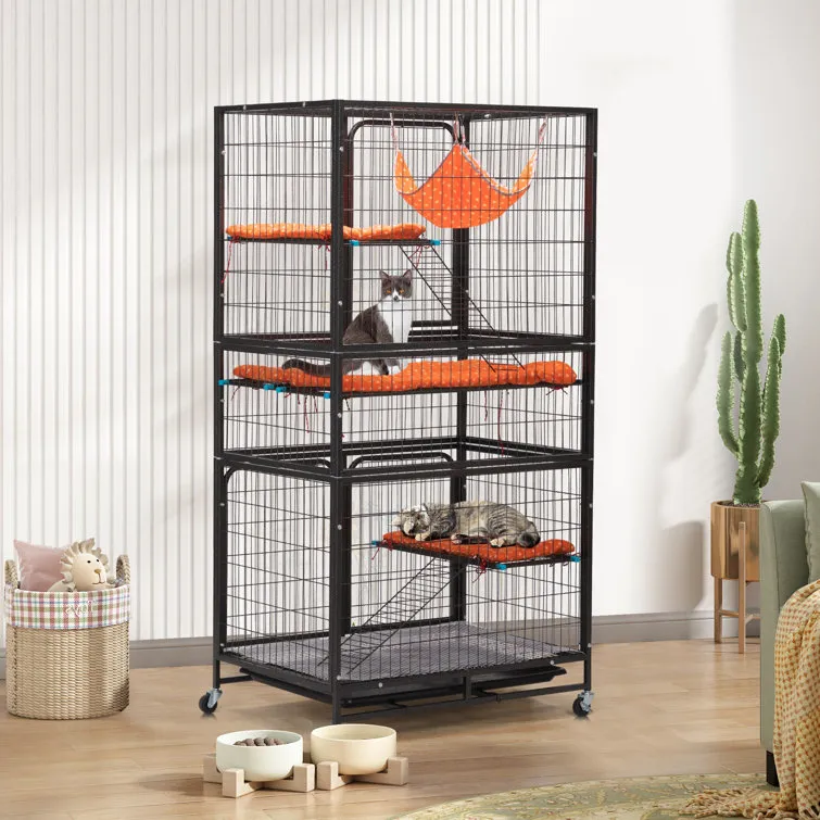 Deboy Cat Cage Playpen with Universal Wheels