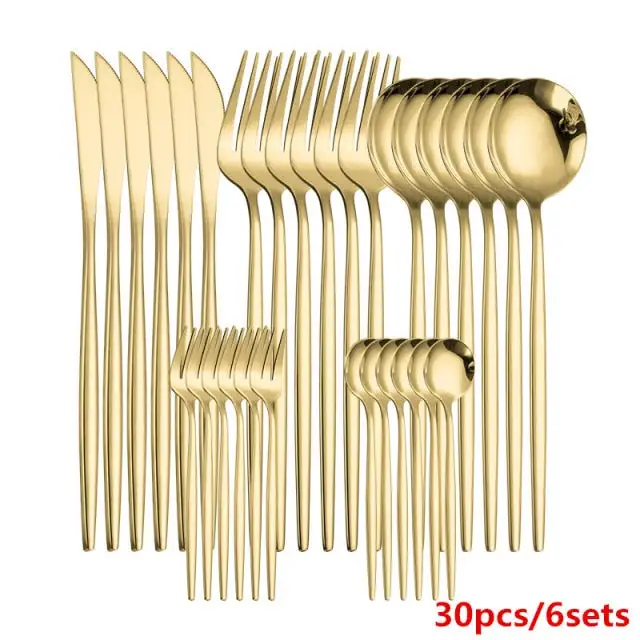 Gold Cutlery Set Stainless Steel