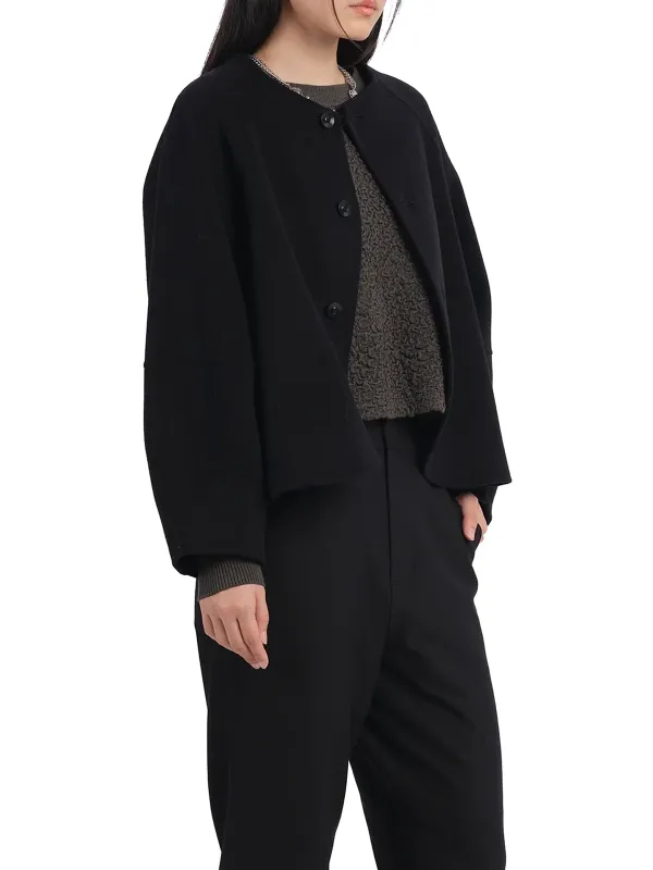 Cropped Wool Blend Jacket
