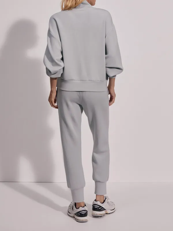 Chic Half-Zip V-Neck Oversized Sweatshirt