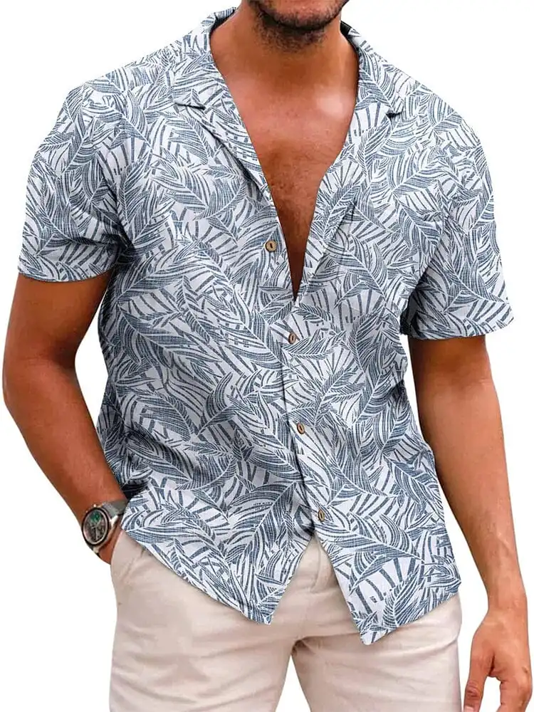 Soft Weave Cotton Linen Printed Shirt