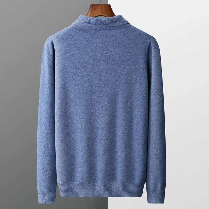 Wool Blend Long Sleeve Polo