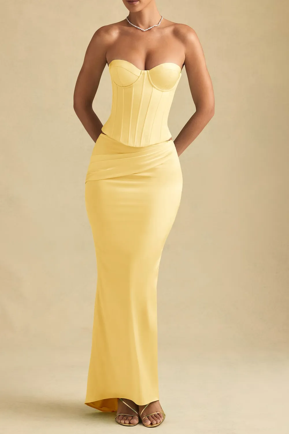 Solid Color Maxi Asymmetric Low Waist Skirt