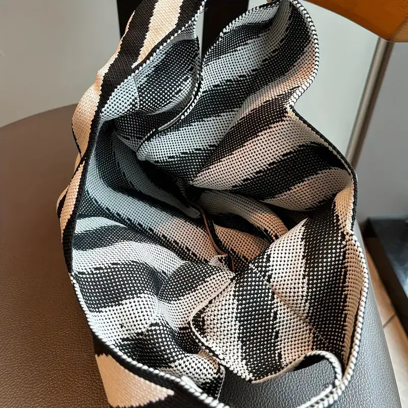 Stiped Knit Handbag