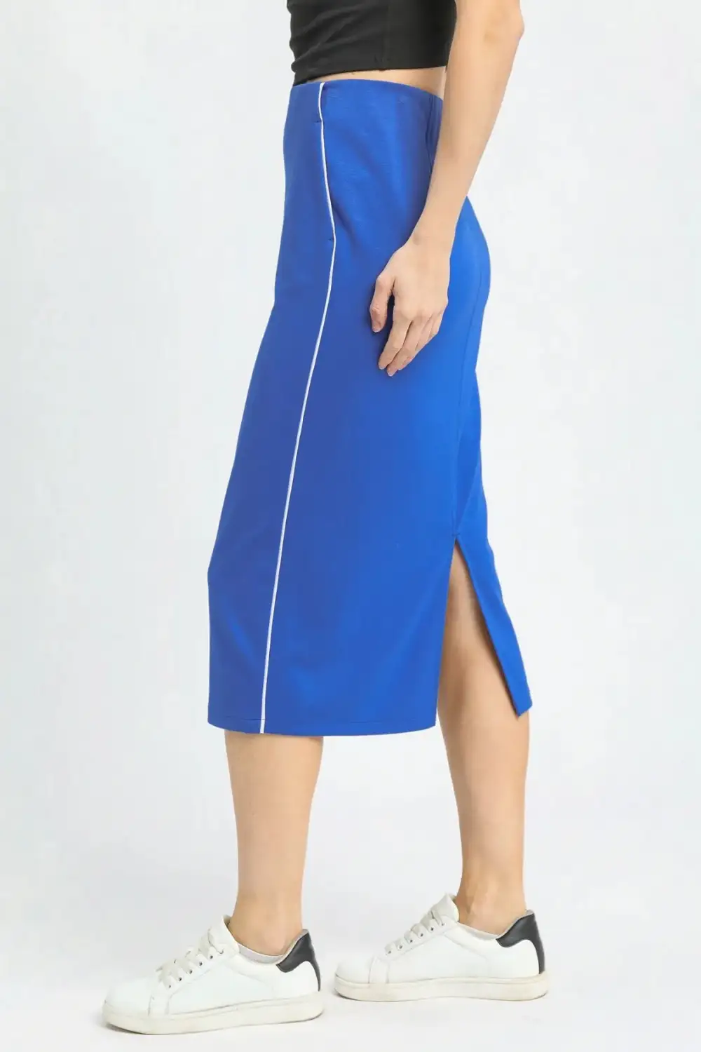 Pencil Contrast Midi Skirt