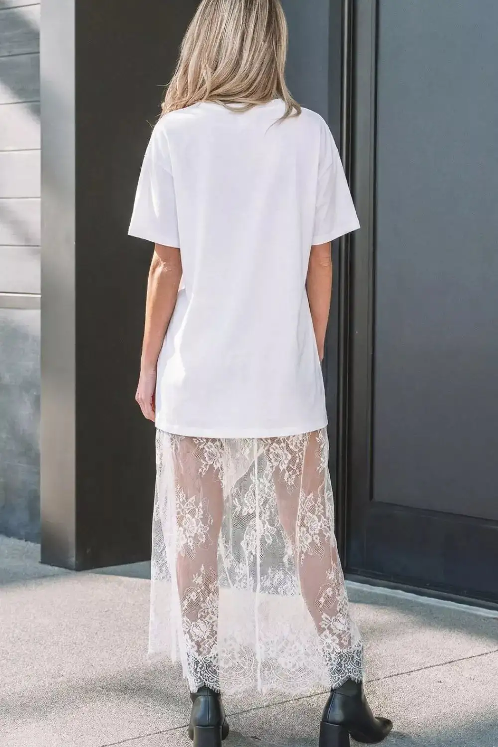 Patchwork Lace Shirt Dress