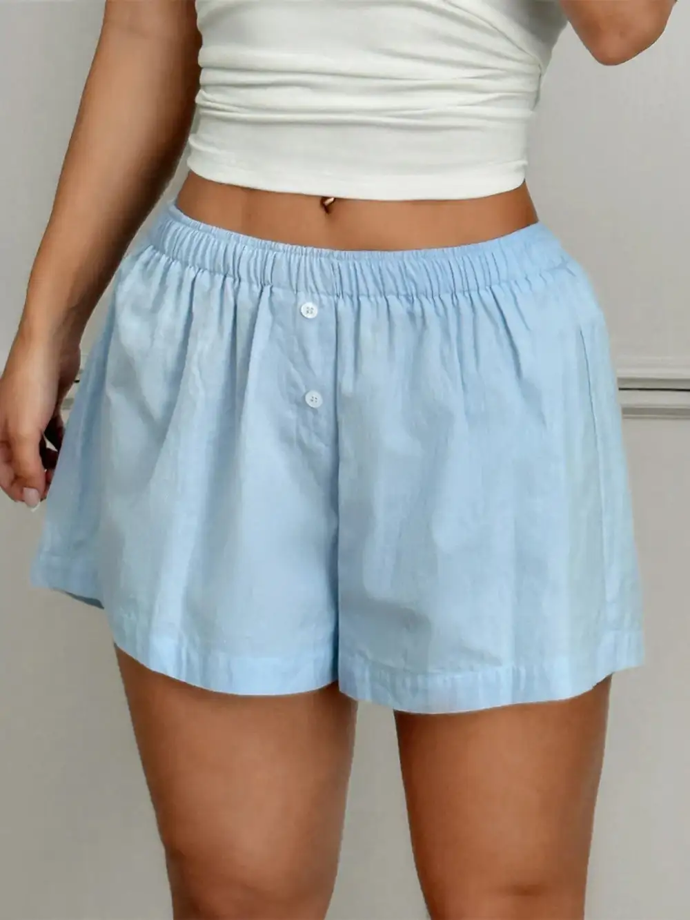 Relaxed Fit Elastic Waist Shorts