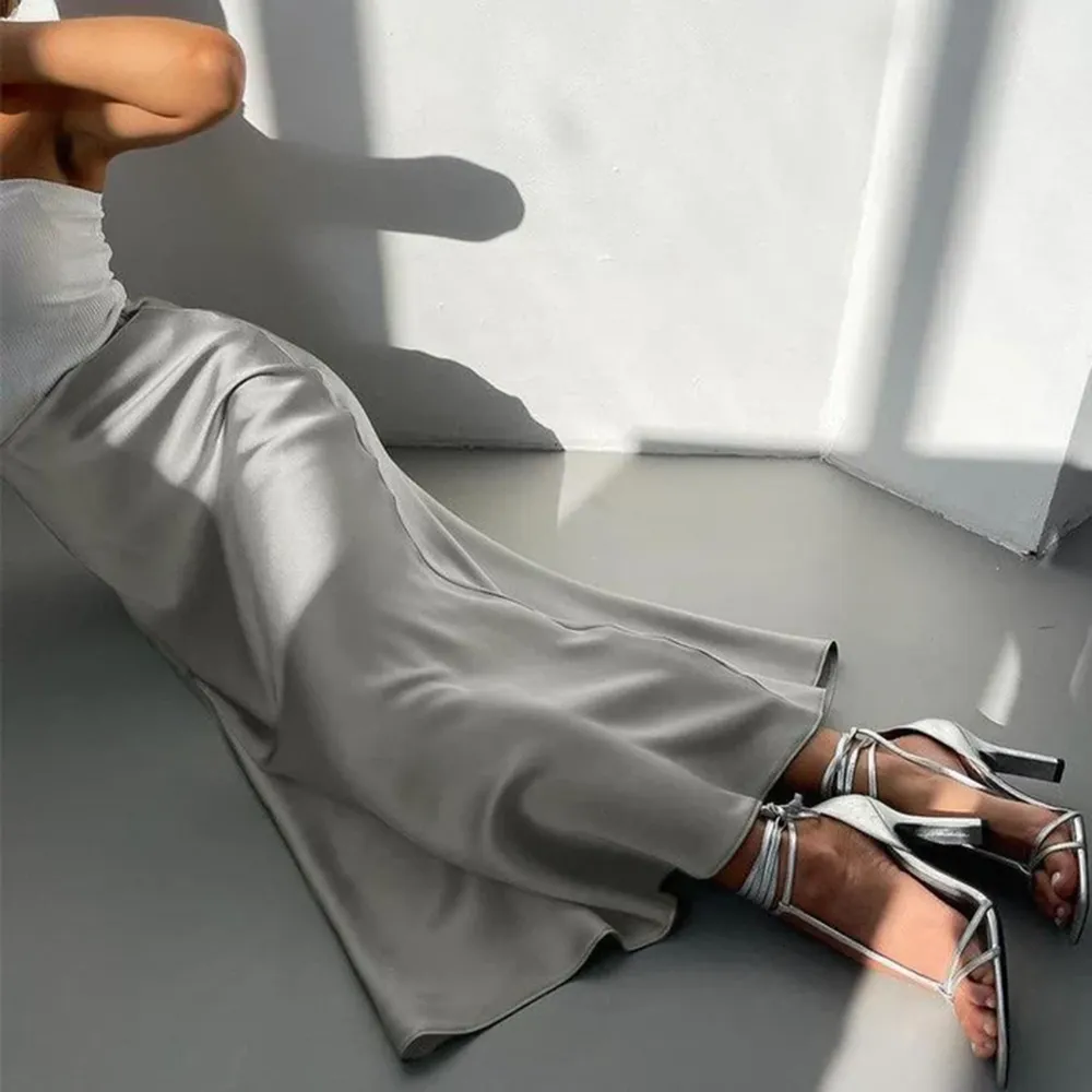 Love Satin Midi Skirt